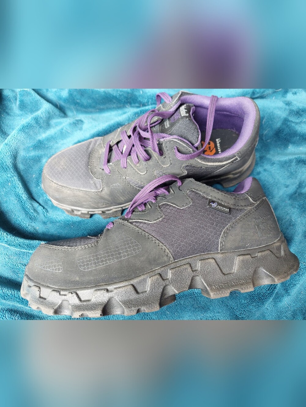 Timberland PRO Women’s 7-Wide Black and Purple Alloy Toe CSA Safety Shoes